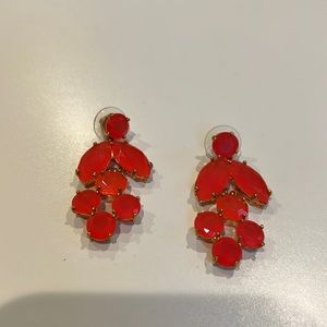 Pink Kate Spade gold statement earrings